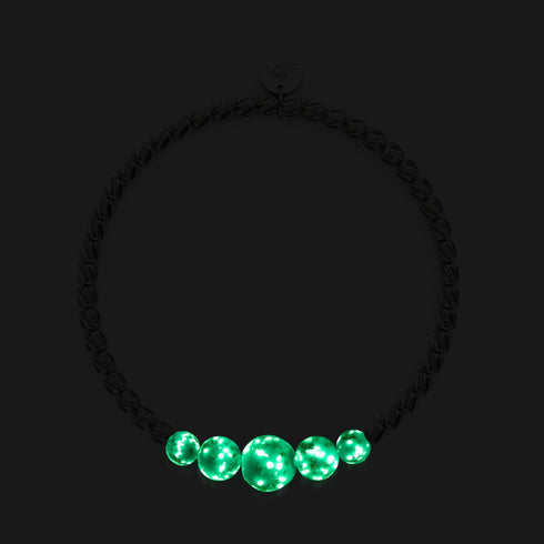 Himmelblau | Silber | Glühwürmchen-Glas-Kaskadenarmband